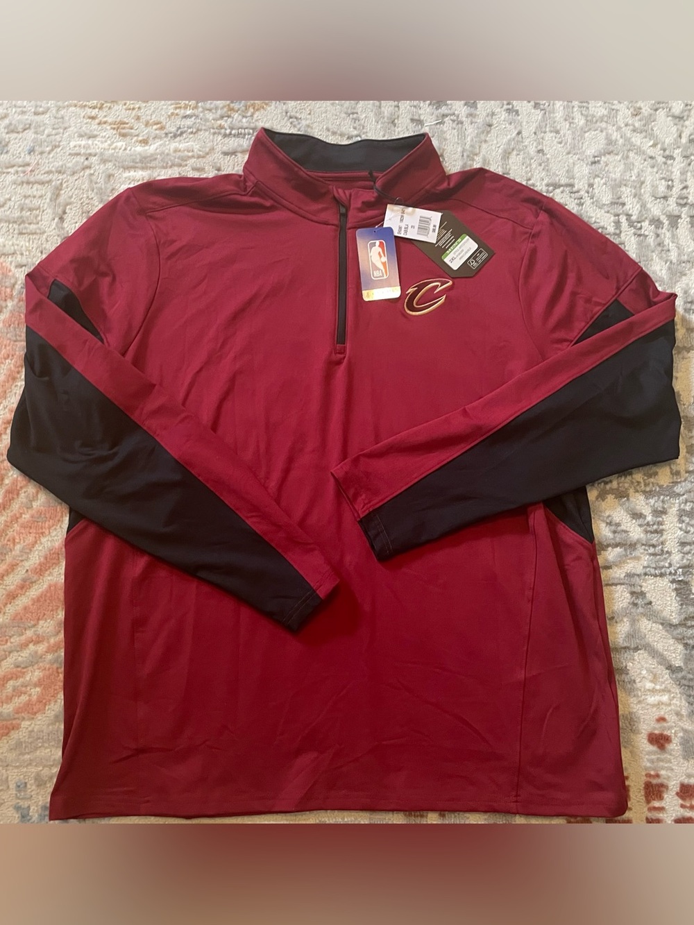 NBA Cleveland Cavaliers Half Zip Pullover Mens XXL Performance Stretch New
